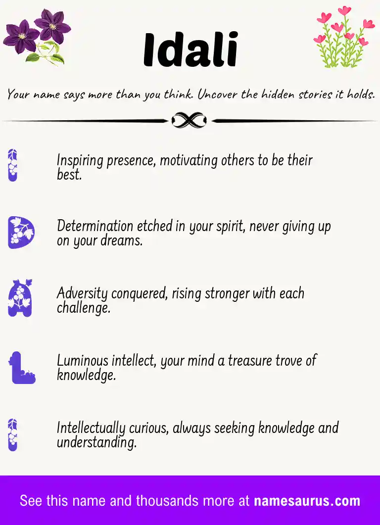 Acrostic poem about Idali.