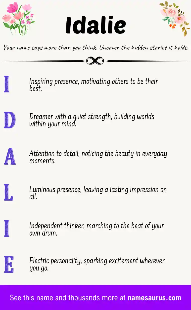 Acrostic poem about Idalie.