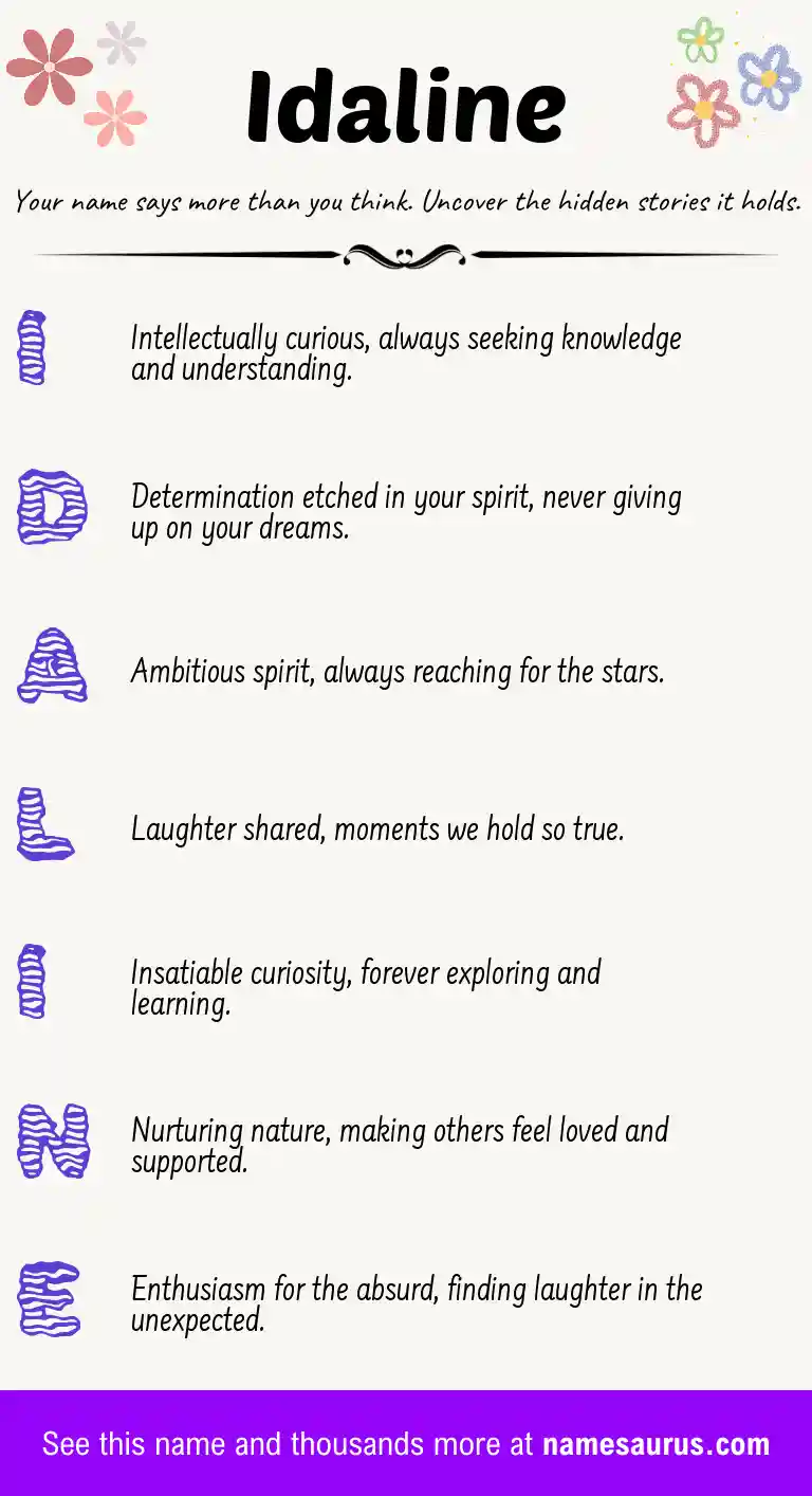 Acrostic poem about Idaline.
