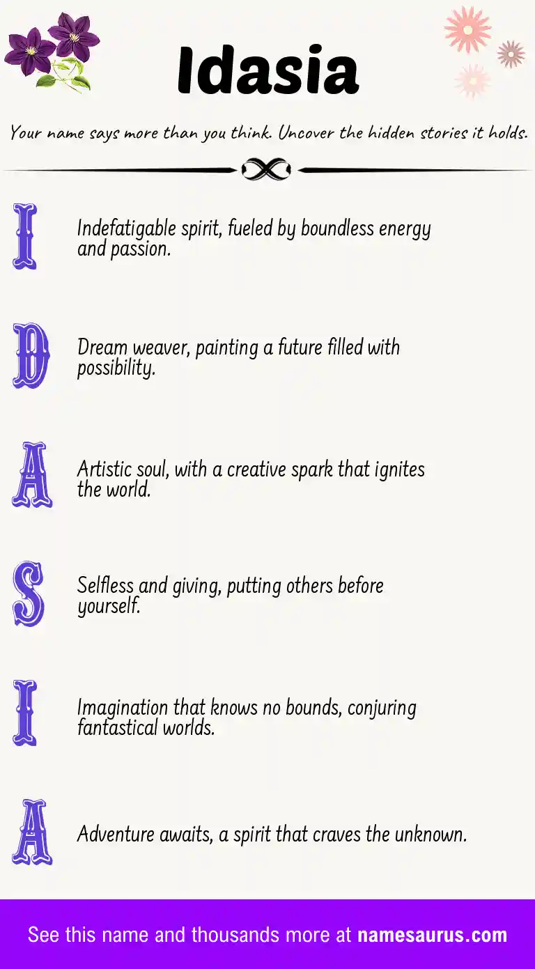 Acrostic poem about Idasia.