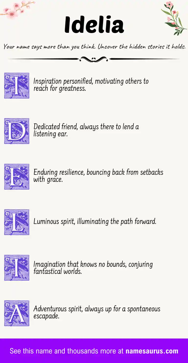 Acrostic poem about Idelia.