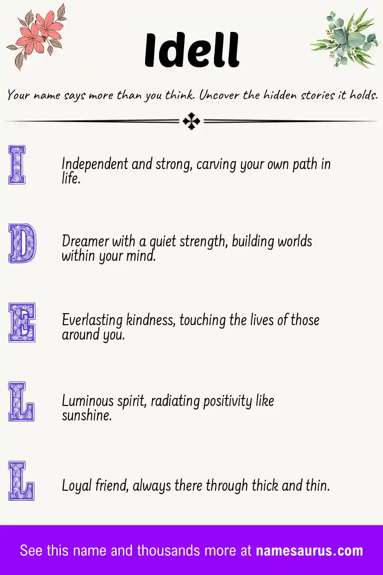 Acrostic poem about Idell.
