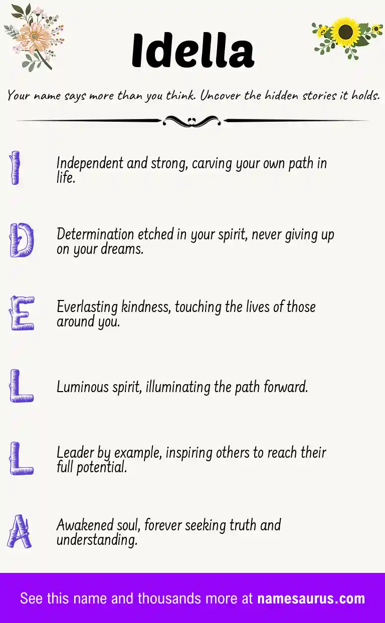 Acrostic poem about Idella.