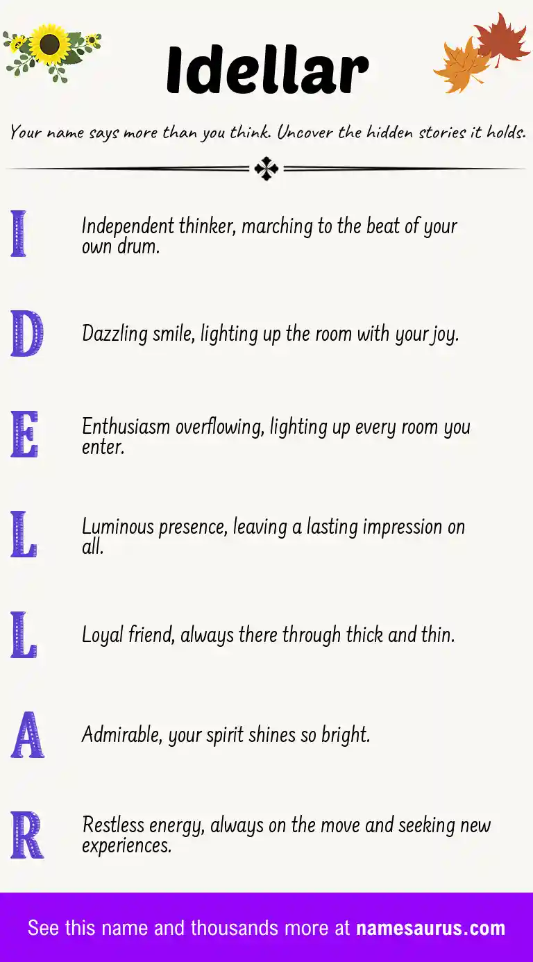 Acrostic poem about Idellar.