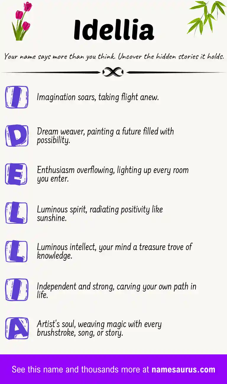 Acrostic poem about Idellia.