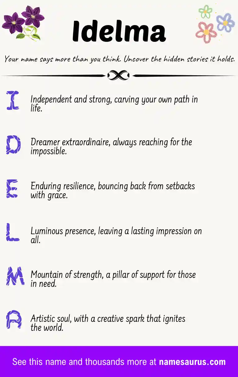Acrostic poem about Idelma.