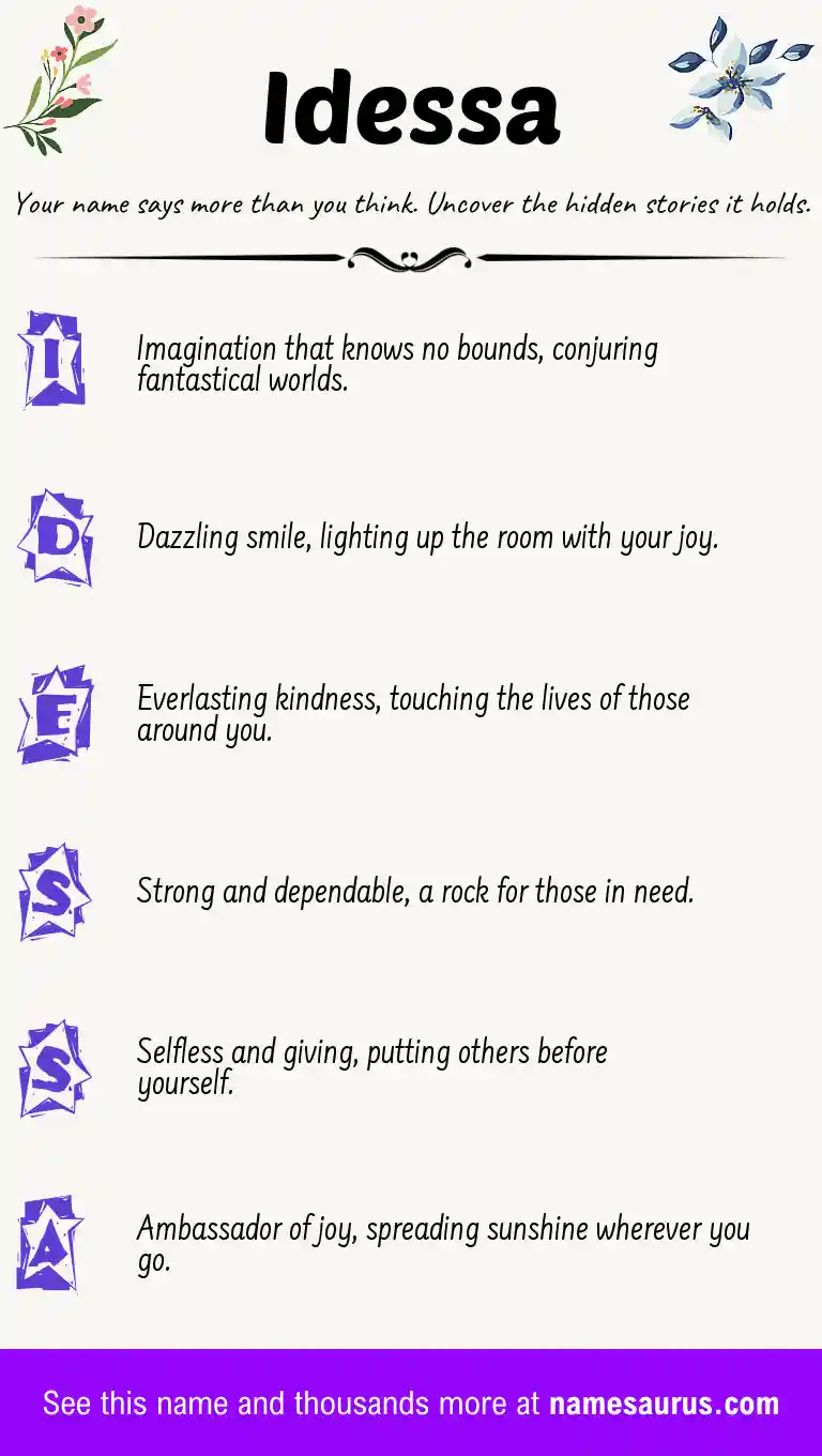 Acrostic poem about Idessa.