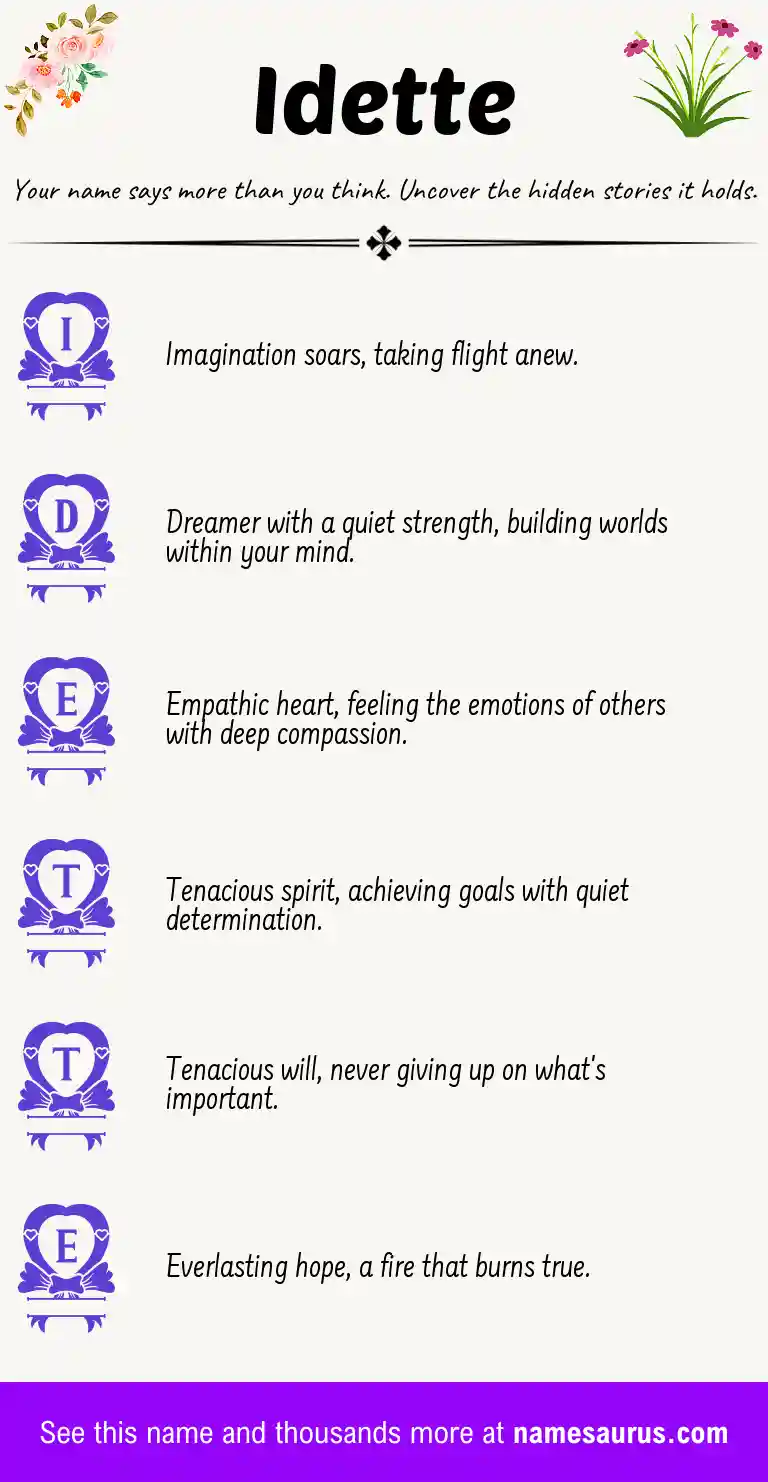 Acrostic poem about Idette.