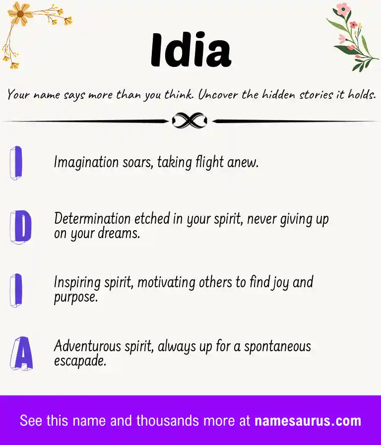 Acrostic poem about Idia.