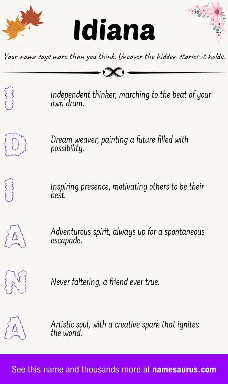 Acrostic poem about Idiana.