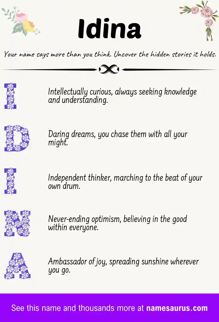 Acrostic poem about Idina.