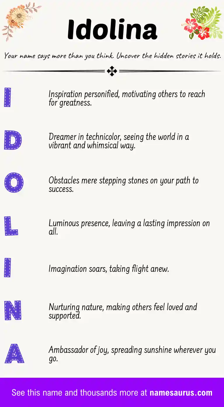 Acrostic poem about Idolina.