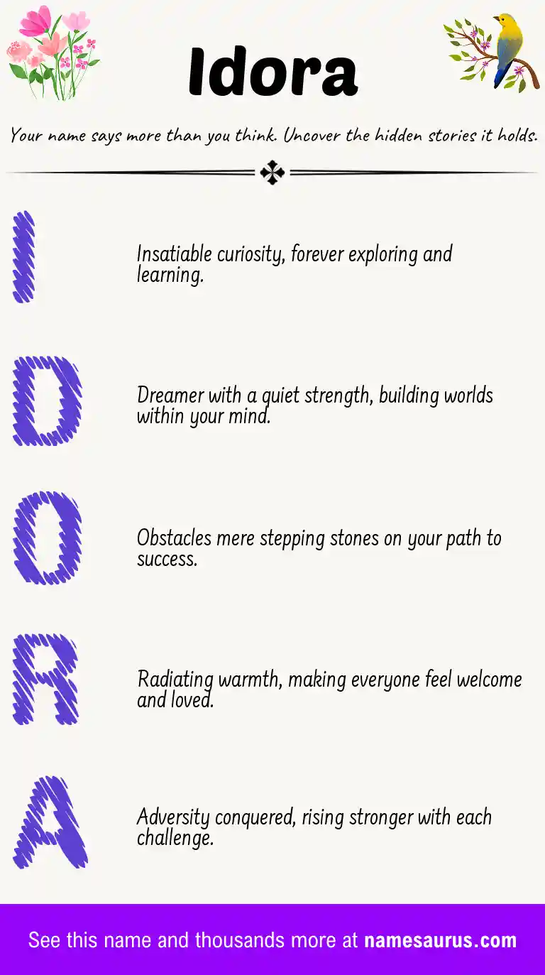 Acrostic poem about Idora.
