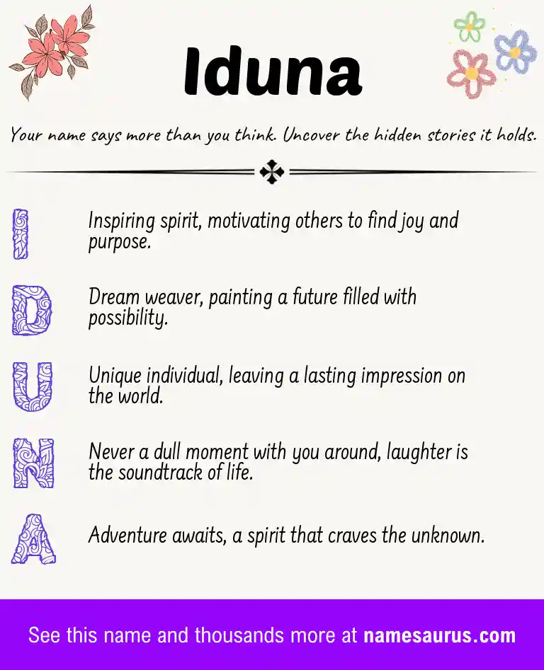Acrostic poem about Iduna.