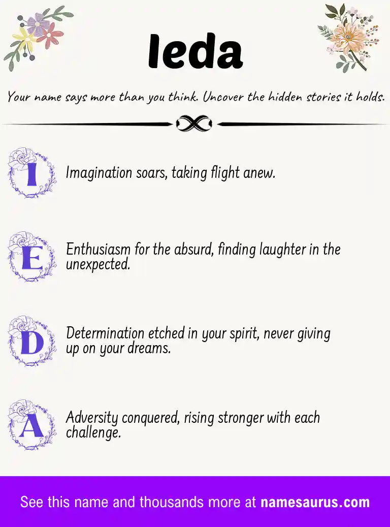 Acrostic poem about Ieda.