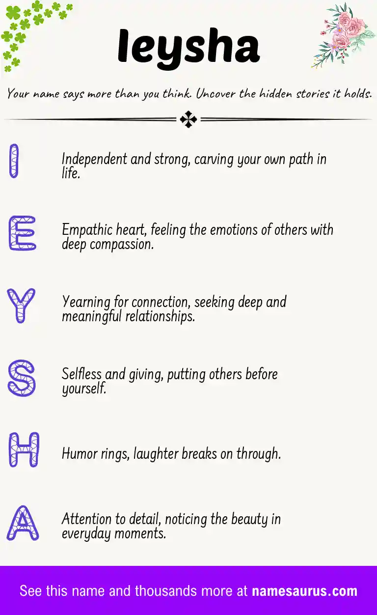 Acrostic poem about Ieysha.