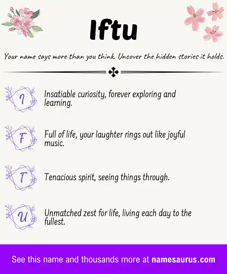 Acrostic poem about Iftu.