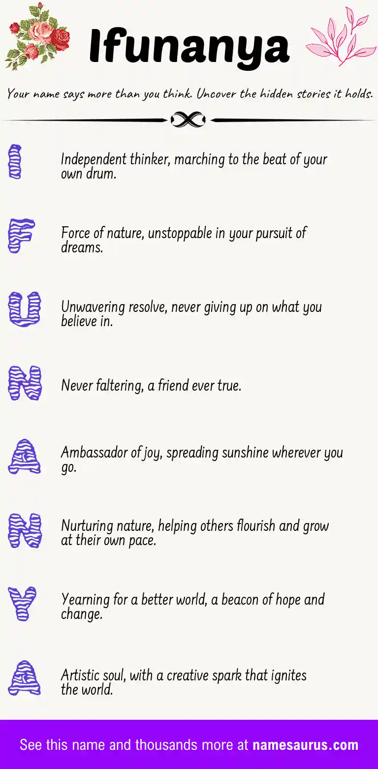 Acrostic poem about Ifunanya.