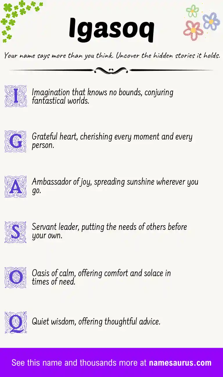 Acrostic poem about Igasoq.