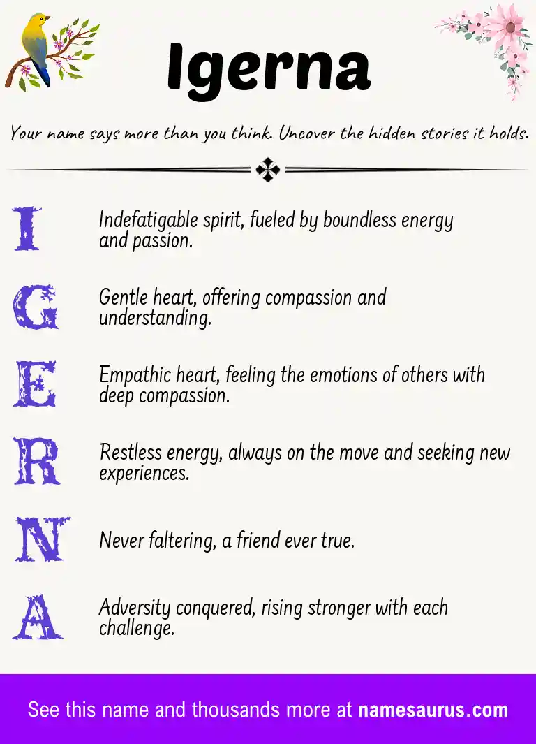 Acrostic poem about Igerna.