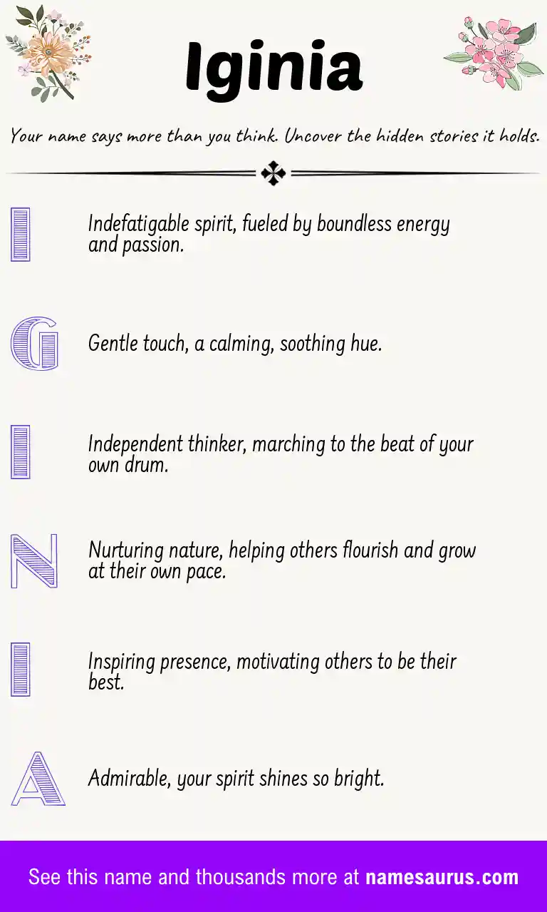 Acrostic poem about Iginia.