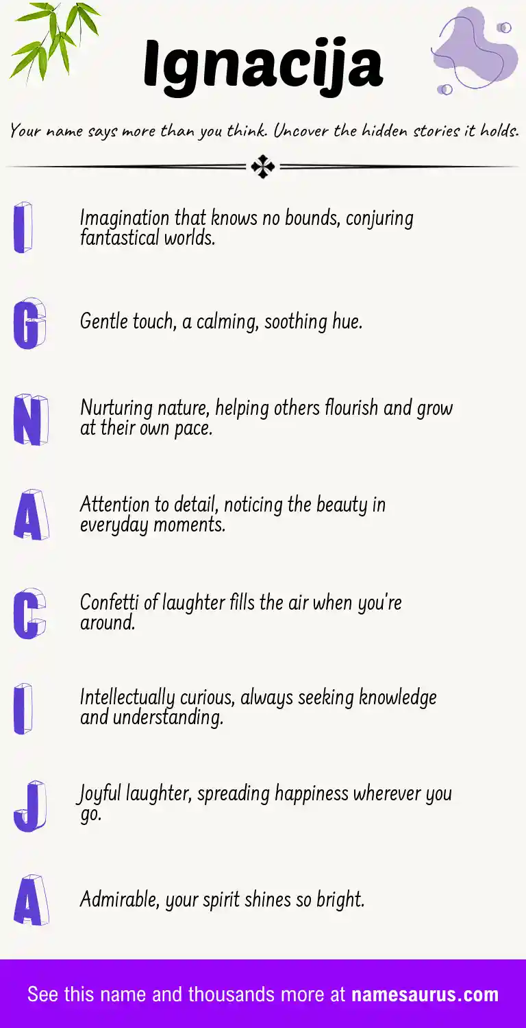 Acrostic poem about Ignacija.