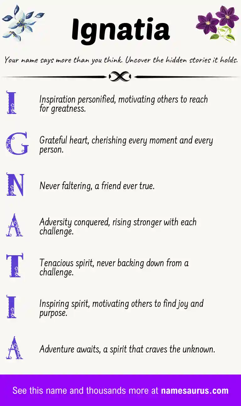 Acrostic poem about Ignatia.