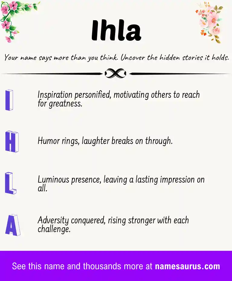 Acrostic poem about Ihla.