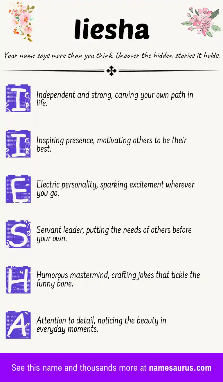 Acrostic poem about Iiesha.