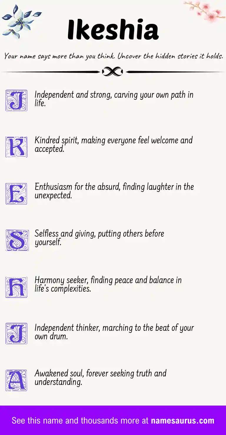 Acrostic poem about Ikeshia.