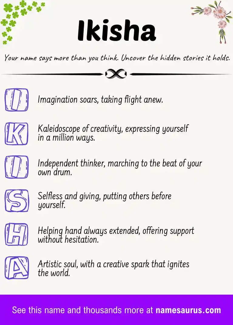 Acrostic poem about Ikisha.