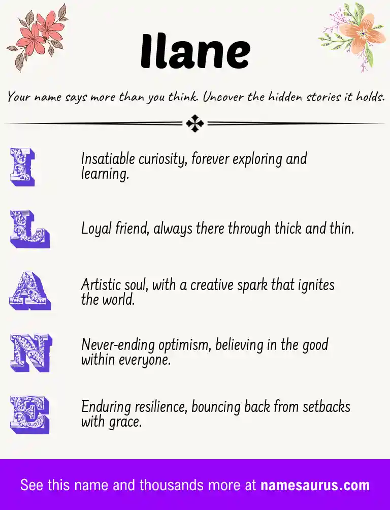 Acrostic poem about Ilane.