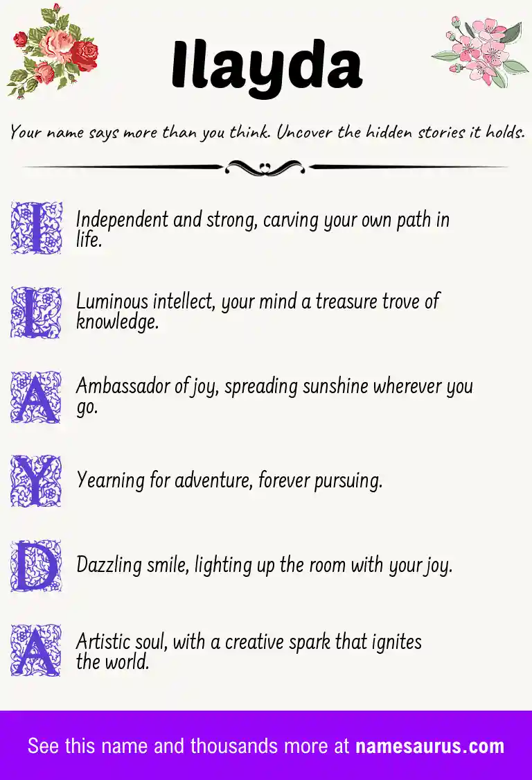 Acrostic poem about Ilayda.