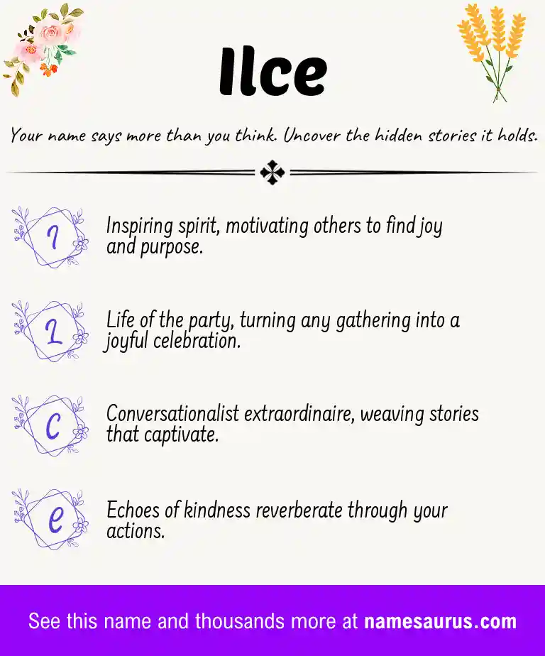 Acrostic poem about Ilce.