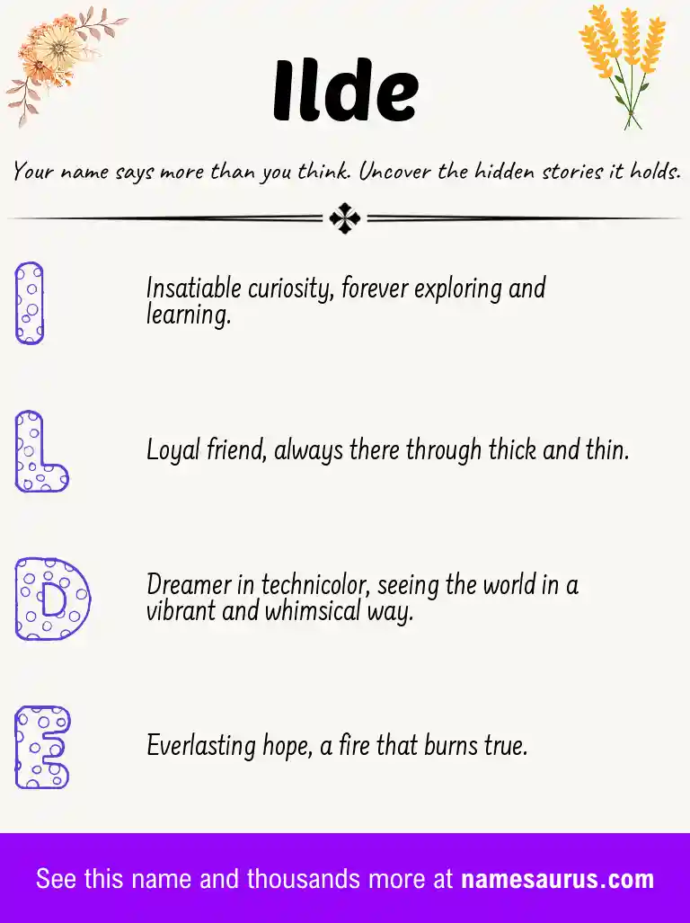 Acrostic poem about Ilde.