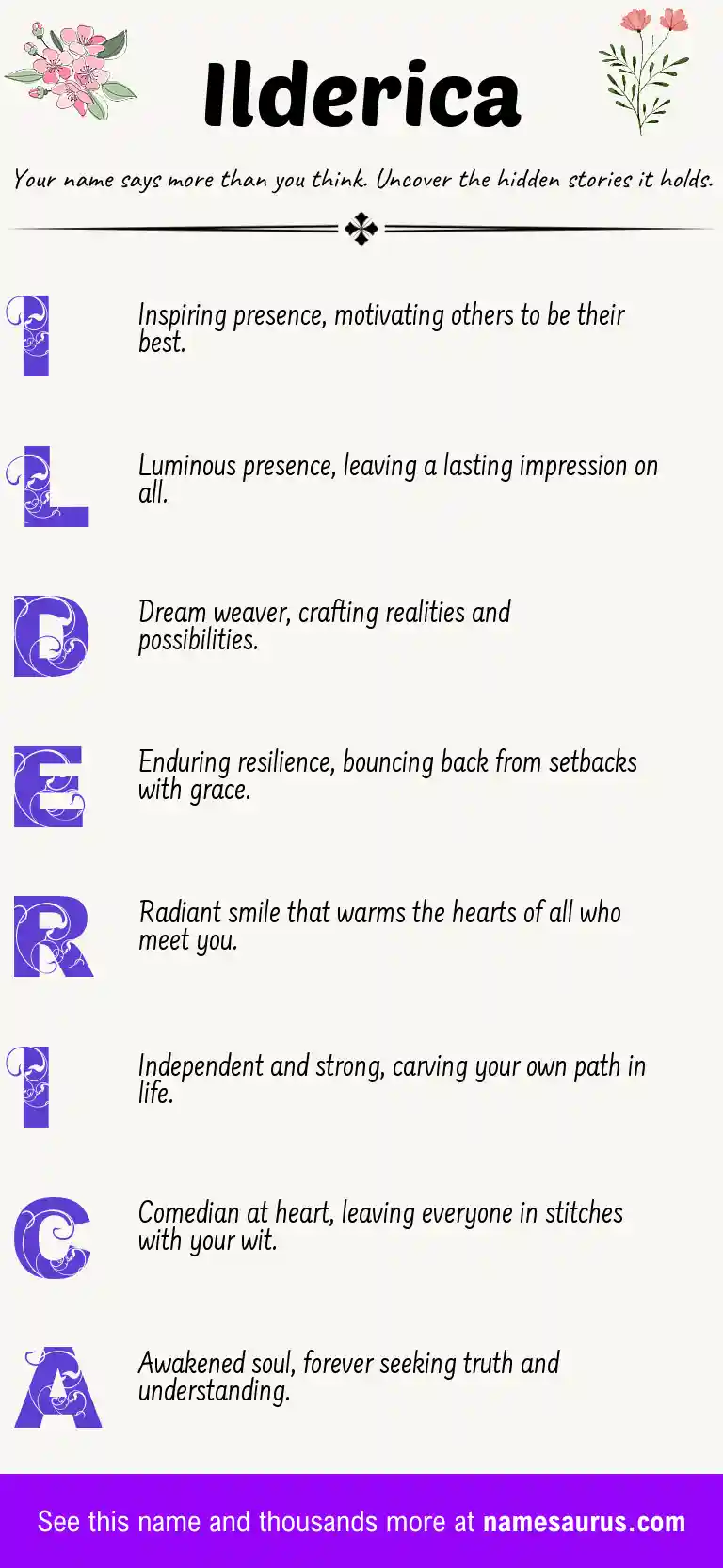 Acrostic poem about Ilderica.
