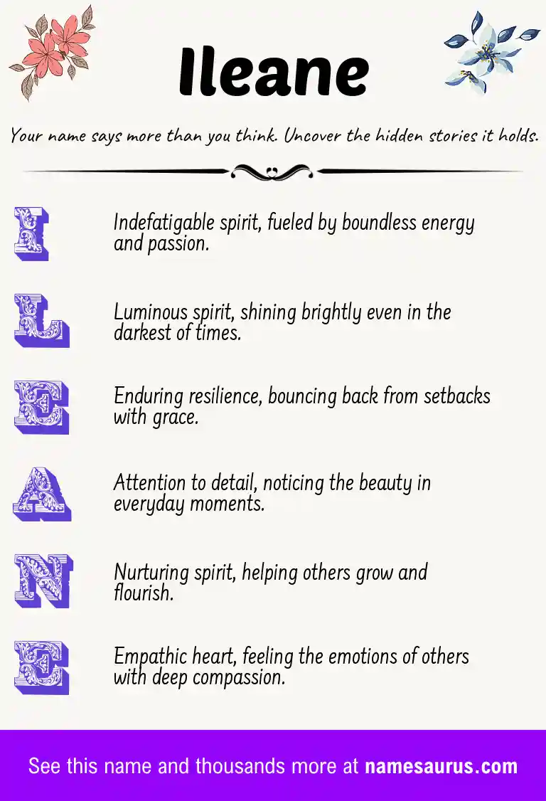 Acrostic poem about Ileane.