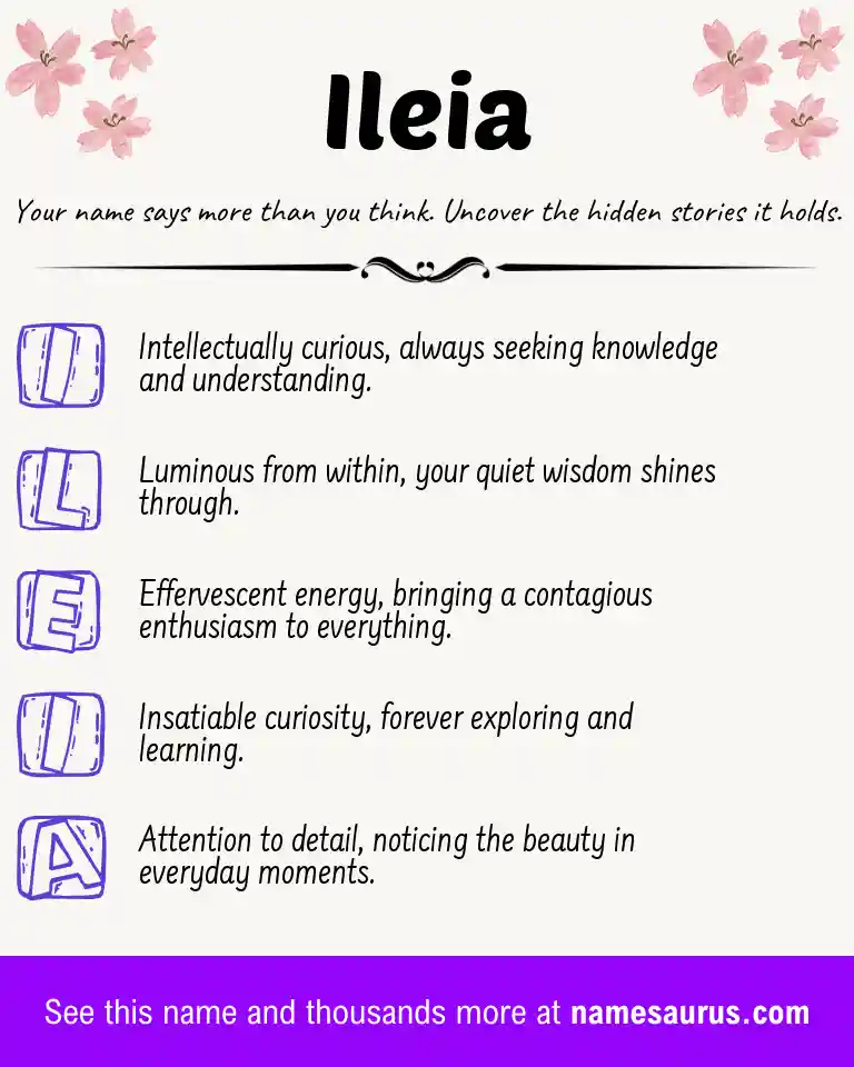 Acrostic poem about Ileia.