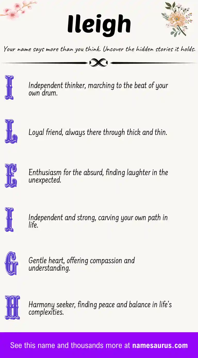 Acrostic poem about Ileigh.