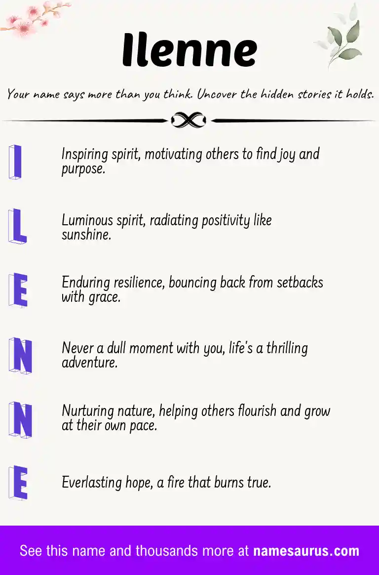 Acrostic poem about Ilenne.