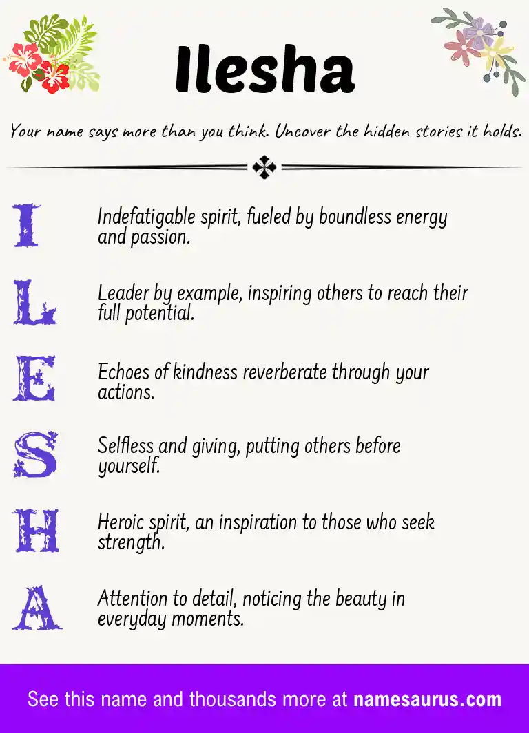 Acrostic poem about Ilesha.