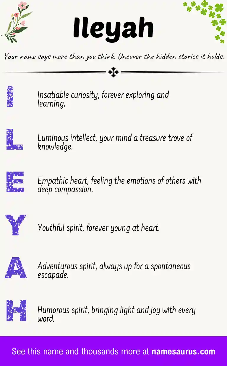 Acrostic poem about Ileyah.