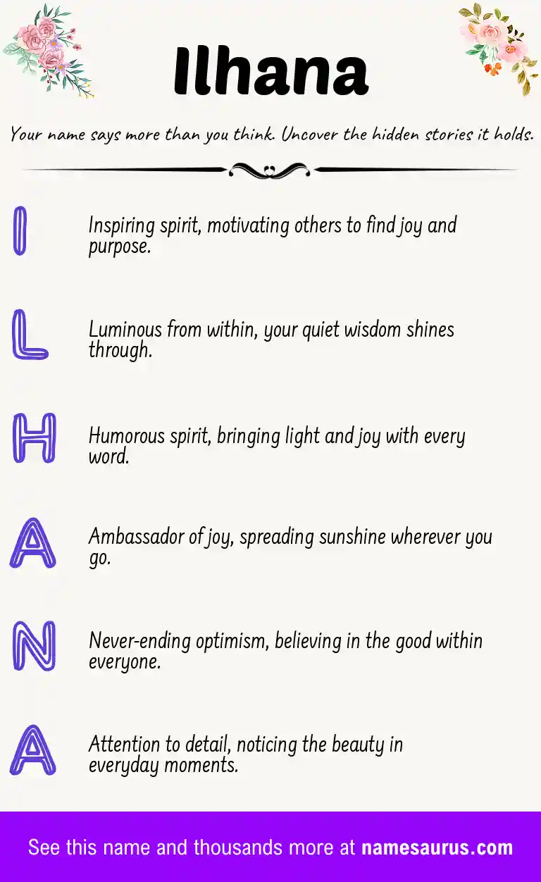 Acrostic poem about Ilhana.