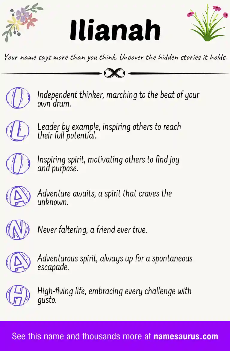 Acrostic poem about Ilianah.