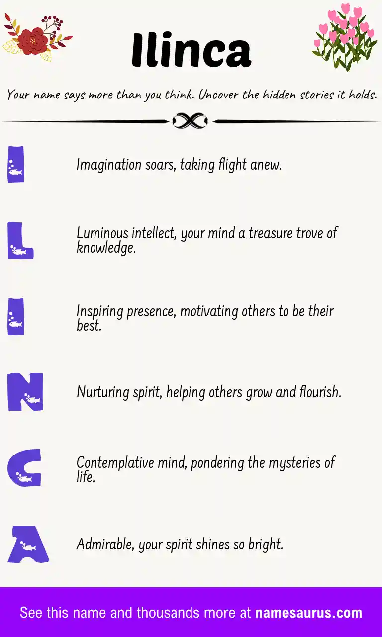 Acrostic poem about Ilinca.