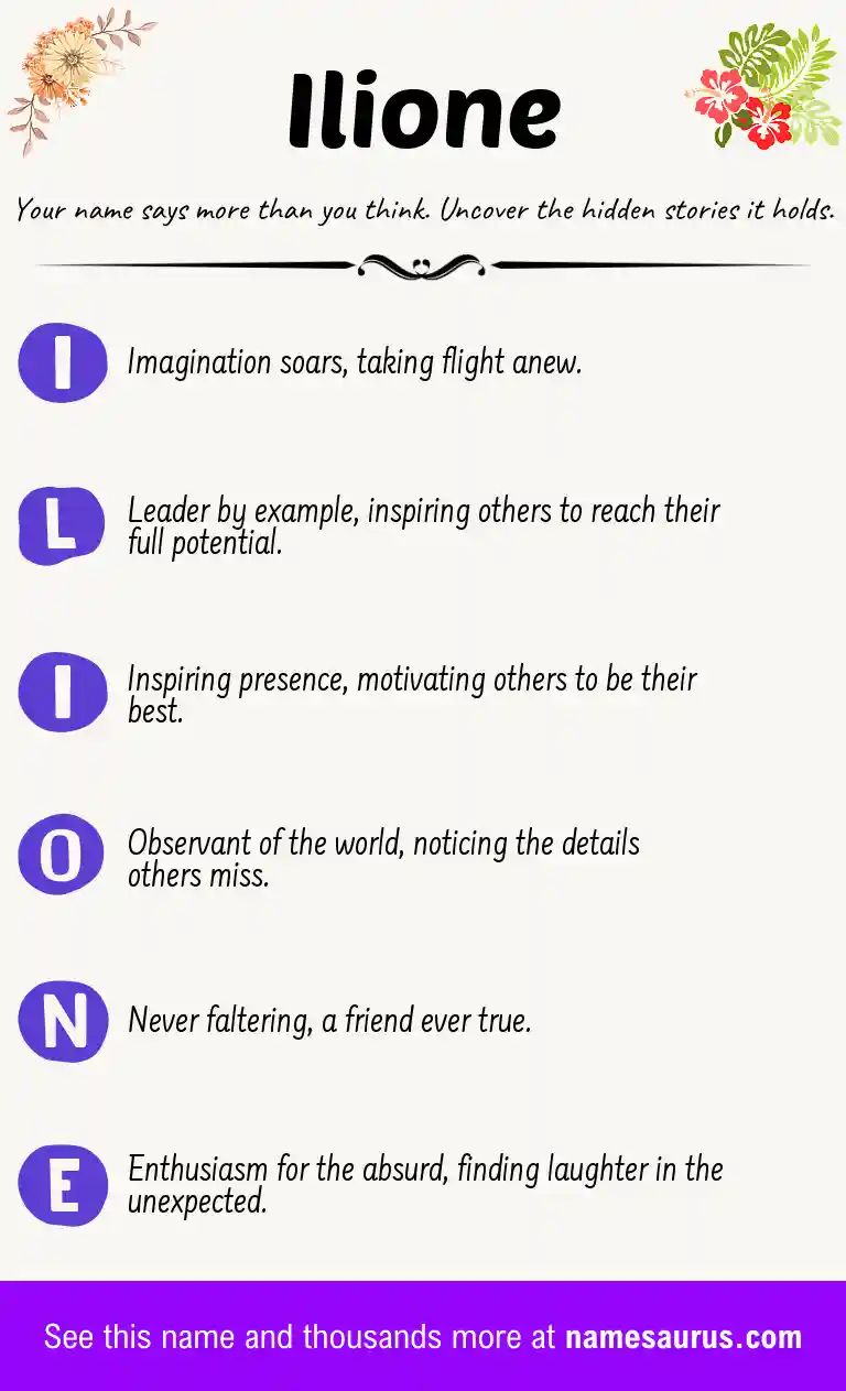 Acrostic poem about Ilione.