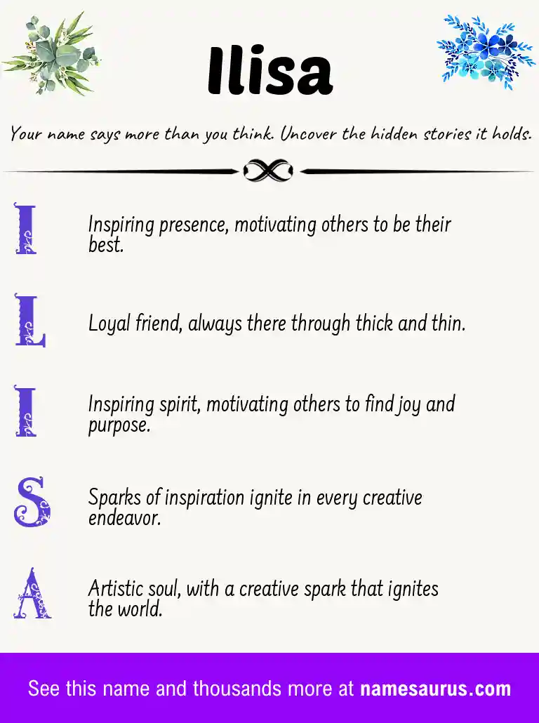 Acrostic poem about Ilisa.