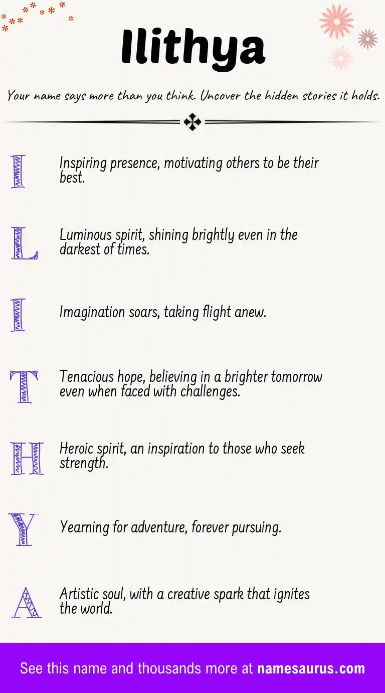 Acrostic poem about Ilithya.