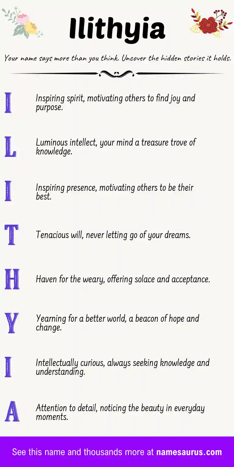 Acrostic poem about Ilithyia.
