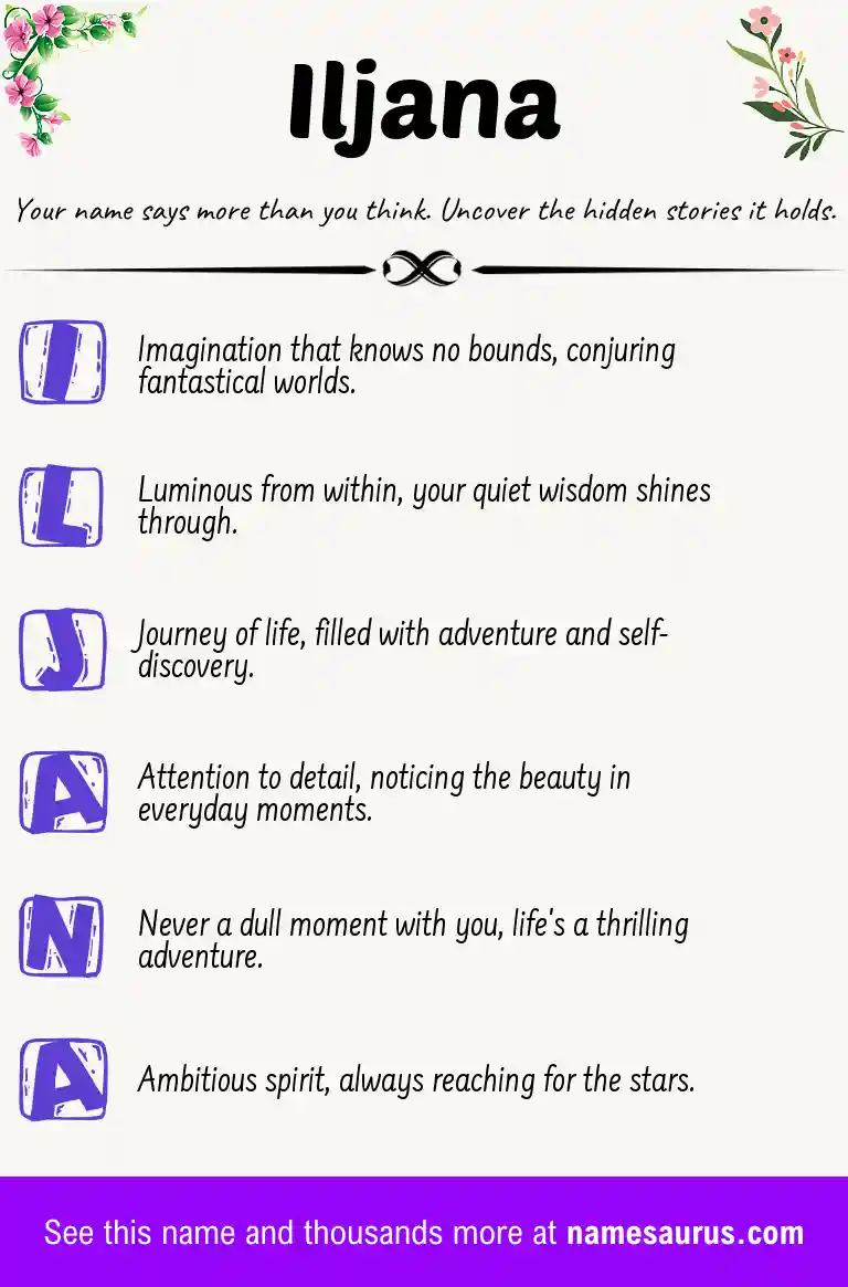 Acrostic poem about Iljana.